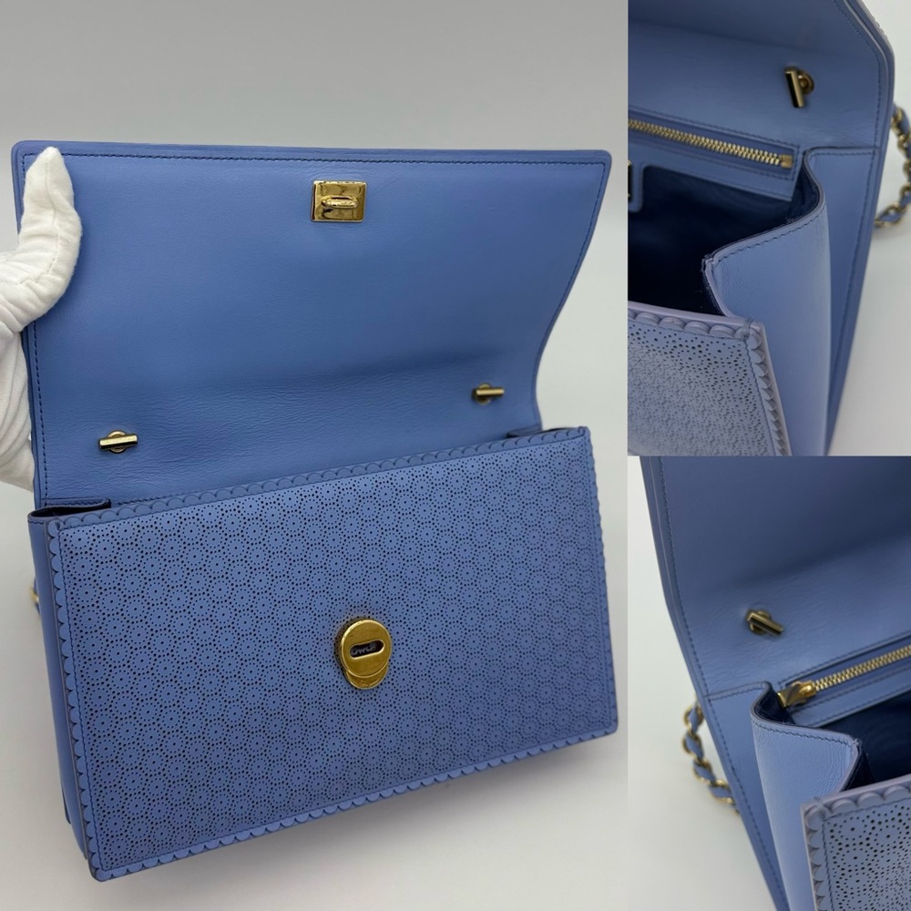 Authentic Salvatore Ferragamo PREFORATED vara Ginny bag - Picture 8 of 17